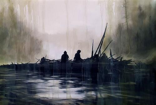 floesser-am-Lech-gemaelde-oel-leinwand