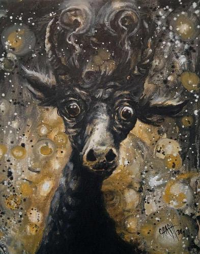 space-calf-weltraum-kalb-lustiges-gemaelde-surreal